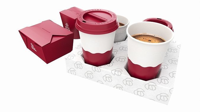 Fast Food Branding Set Mockup 02 3D model 5