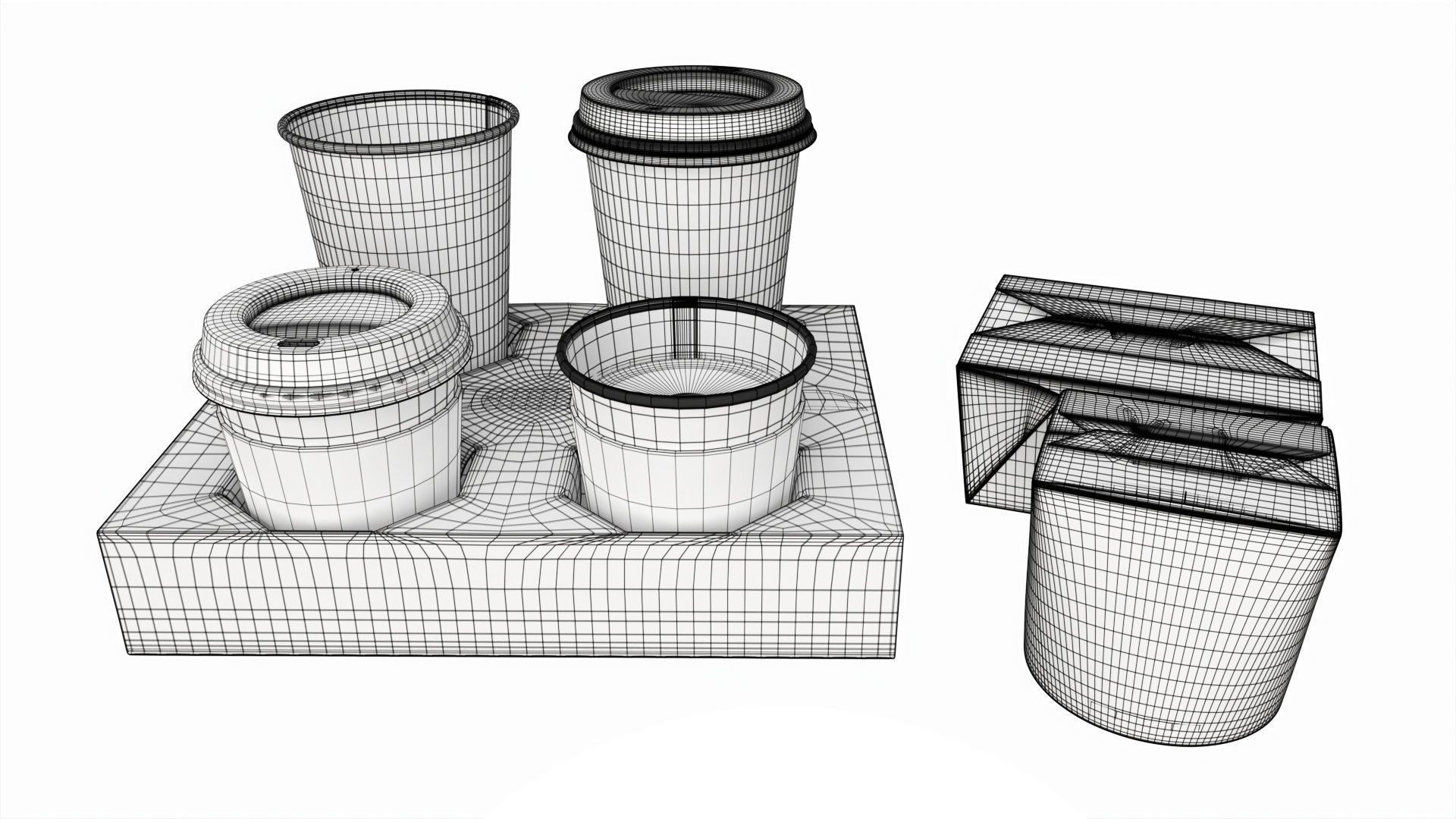 Fast Food Branding Set Mockup 02 3D model_7