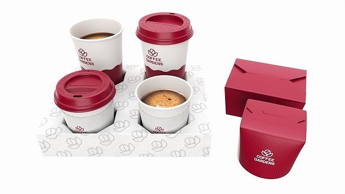 Fast Food Branding Set Mockup 02 3D model 2