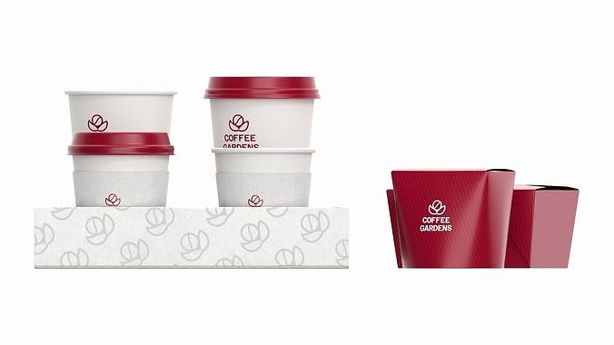 Fast Food Branding Set Mockup 02 3D model 6