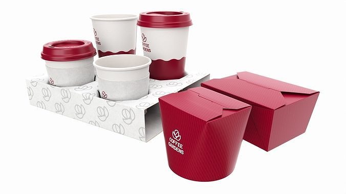 Fast Food Branding Set Mockup 02 3D model 3
