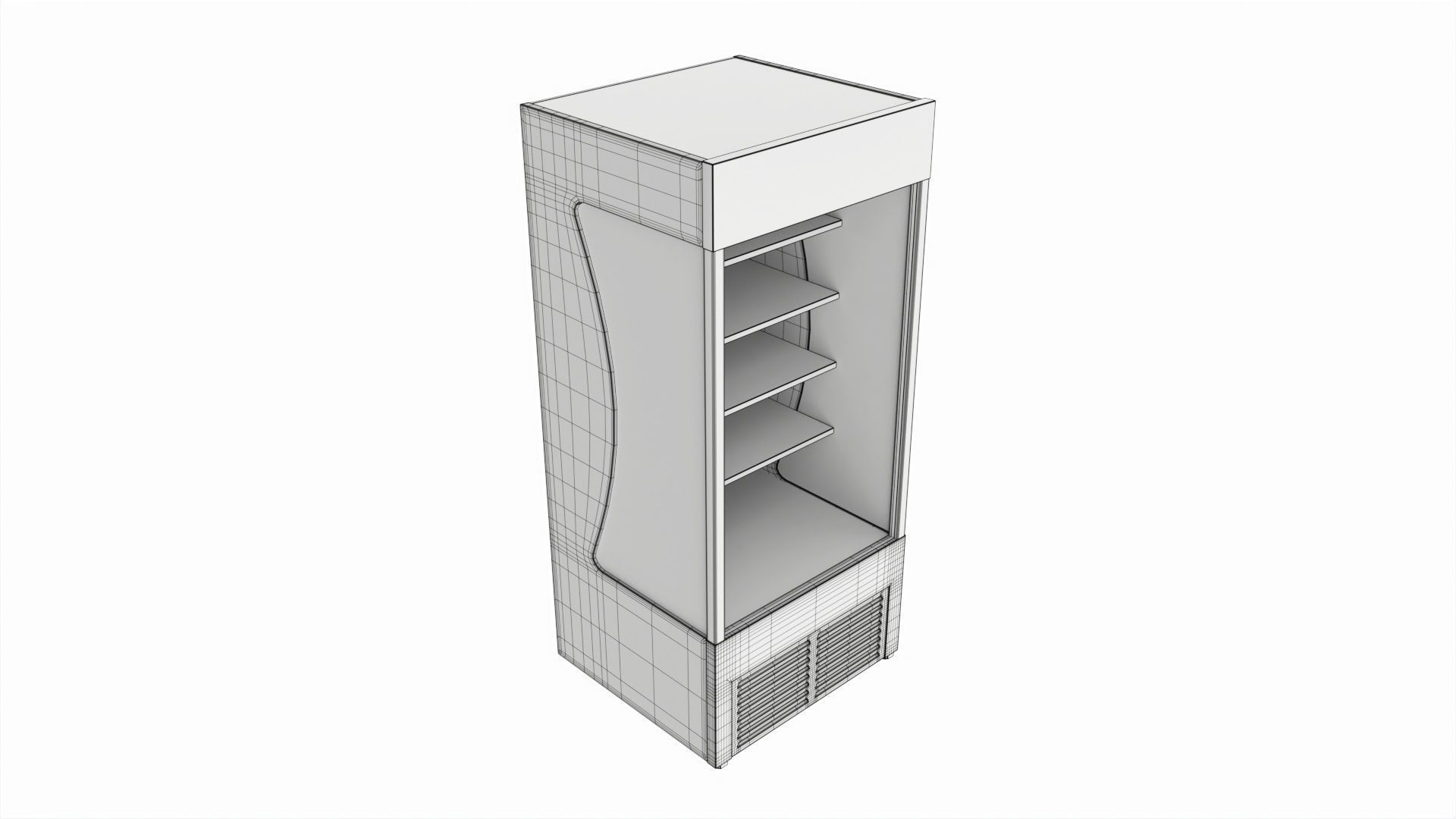 Store open front cooling shelf 3D model_6