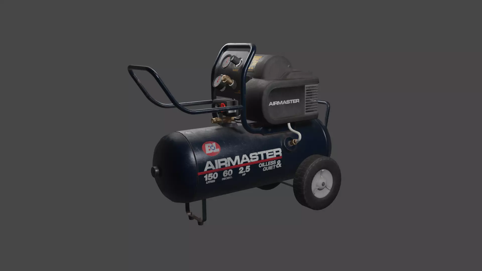 Air compressor PBR Low-poly 3D model_0