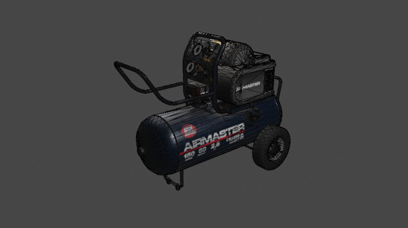 Air compressor PBR Low-poly 3D model_2