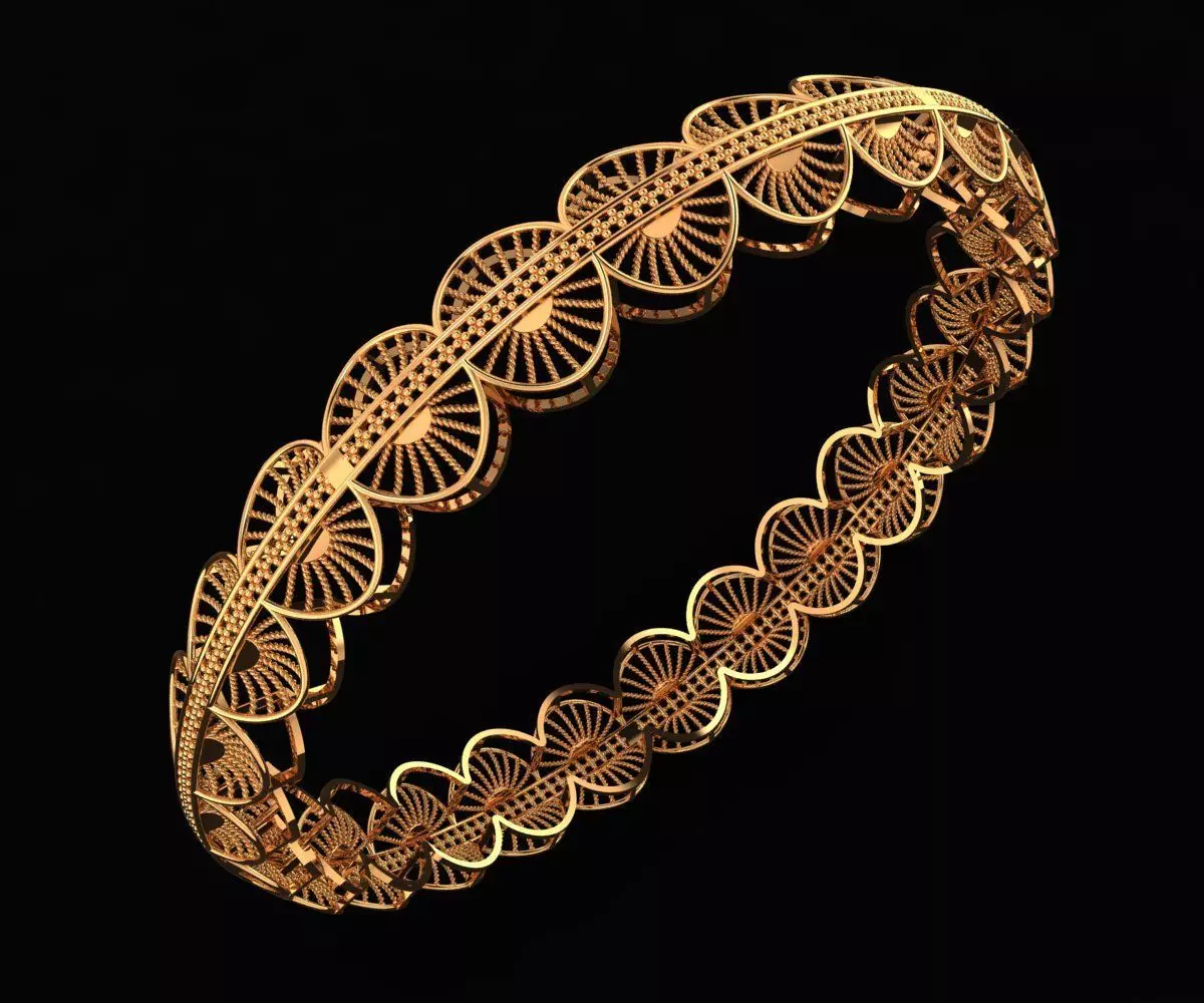 1456 Interwoven Gold Bangle 12gm 3D print model