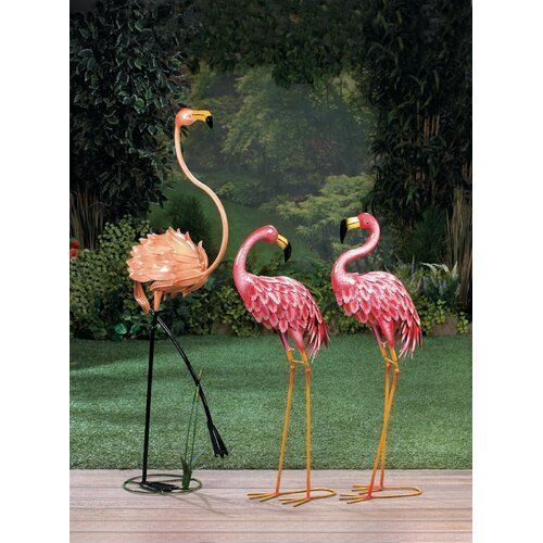 Pink Moriah Flamingo Garden Art 3D model_7