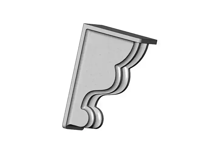 Carved sides wall shelf bracket and corbel