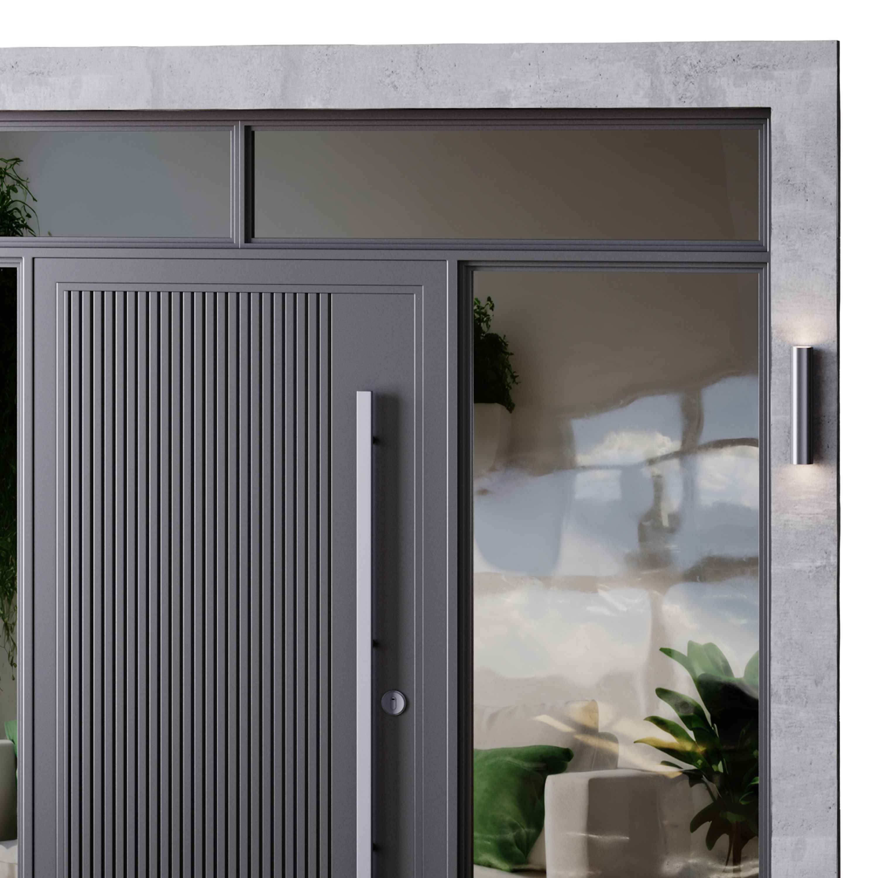 Metal entrance group for home and office 3D model_1