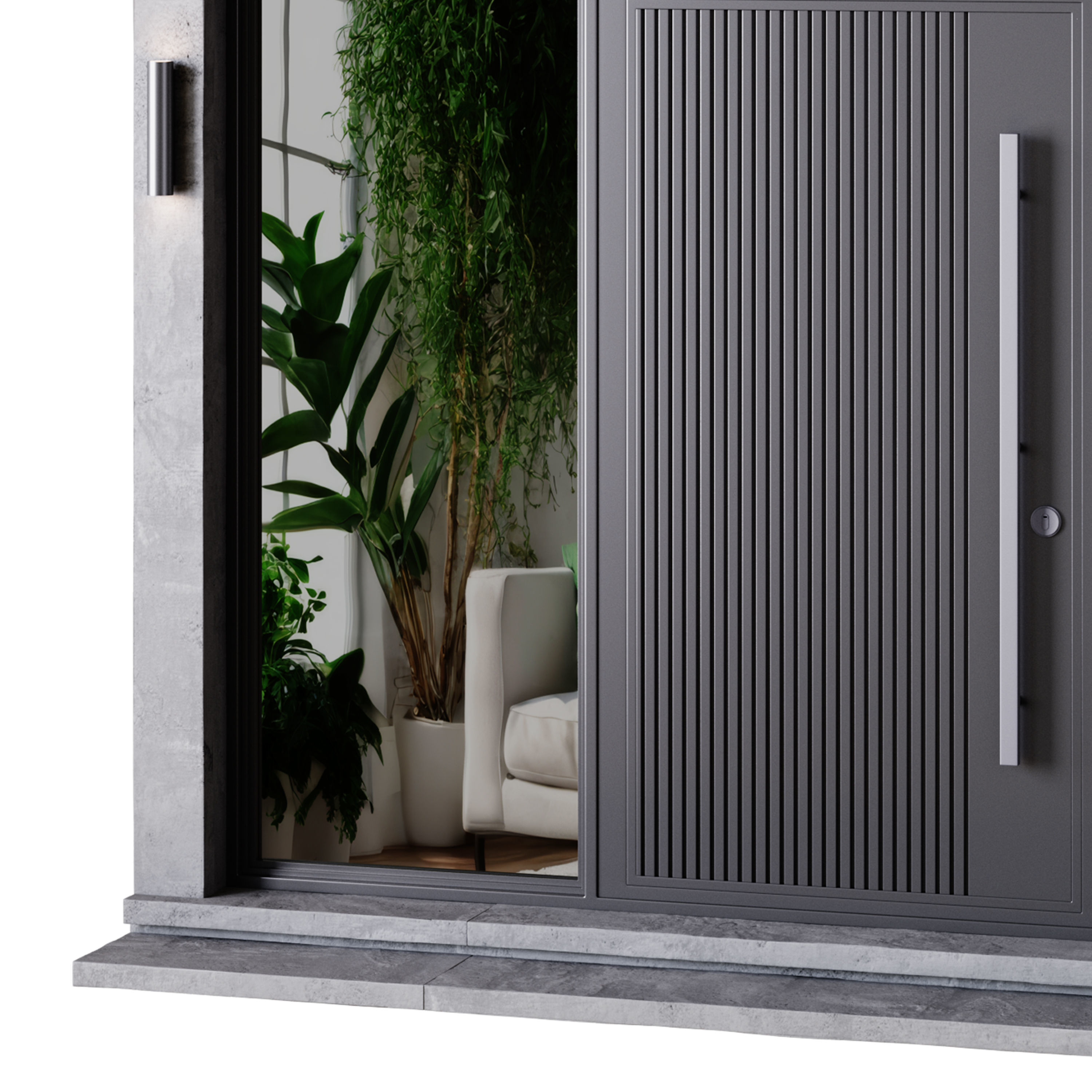 Metal entrance group for home and office 3D model_3