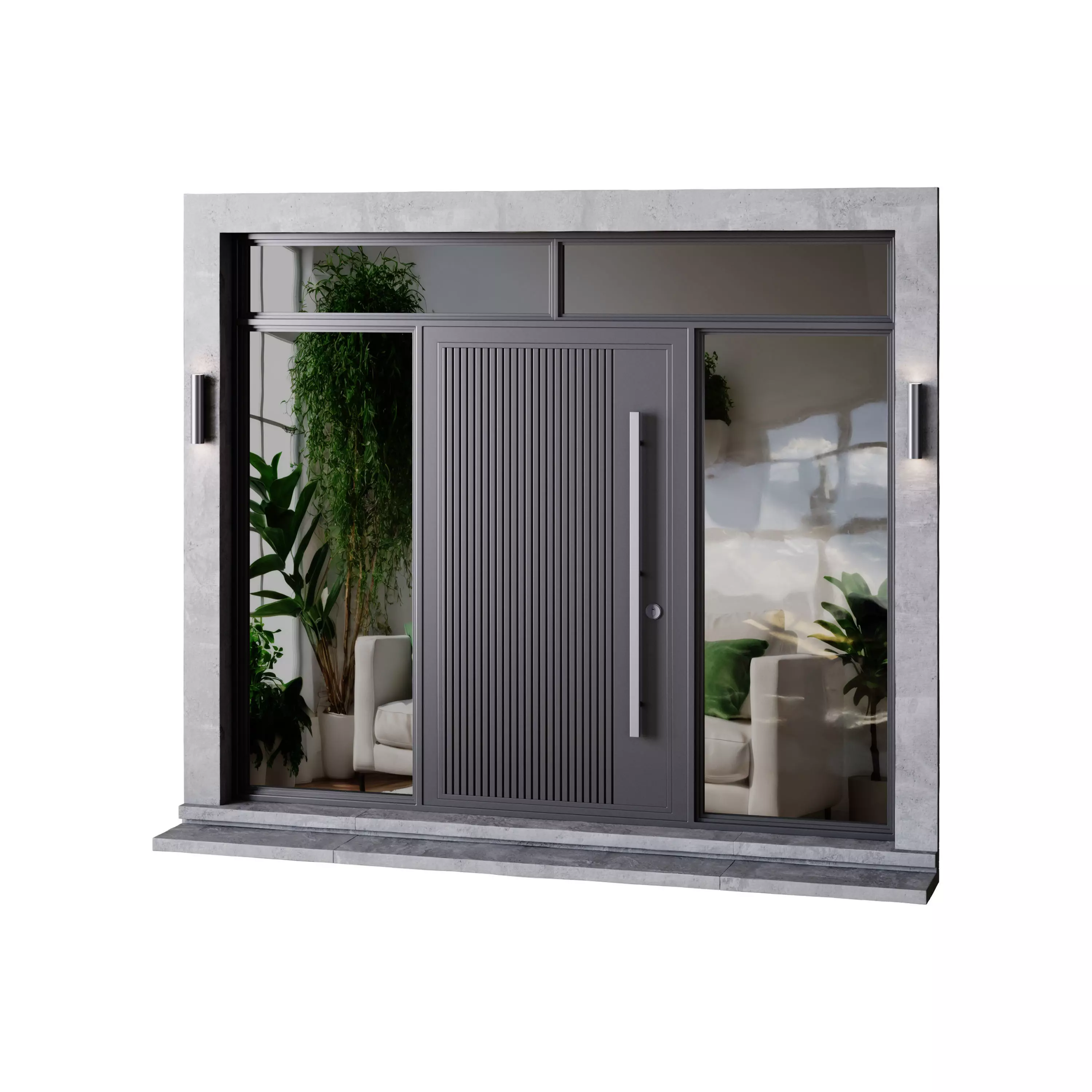 Metal entrance group for home and office 3D model_0