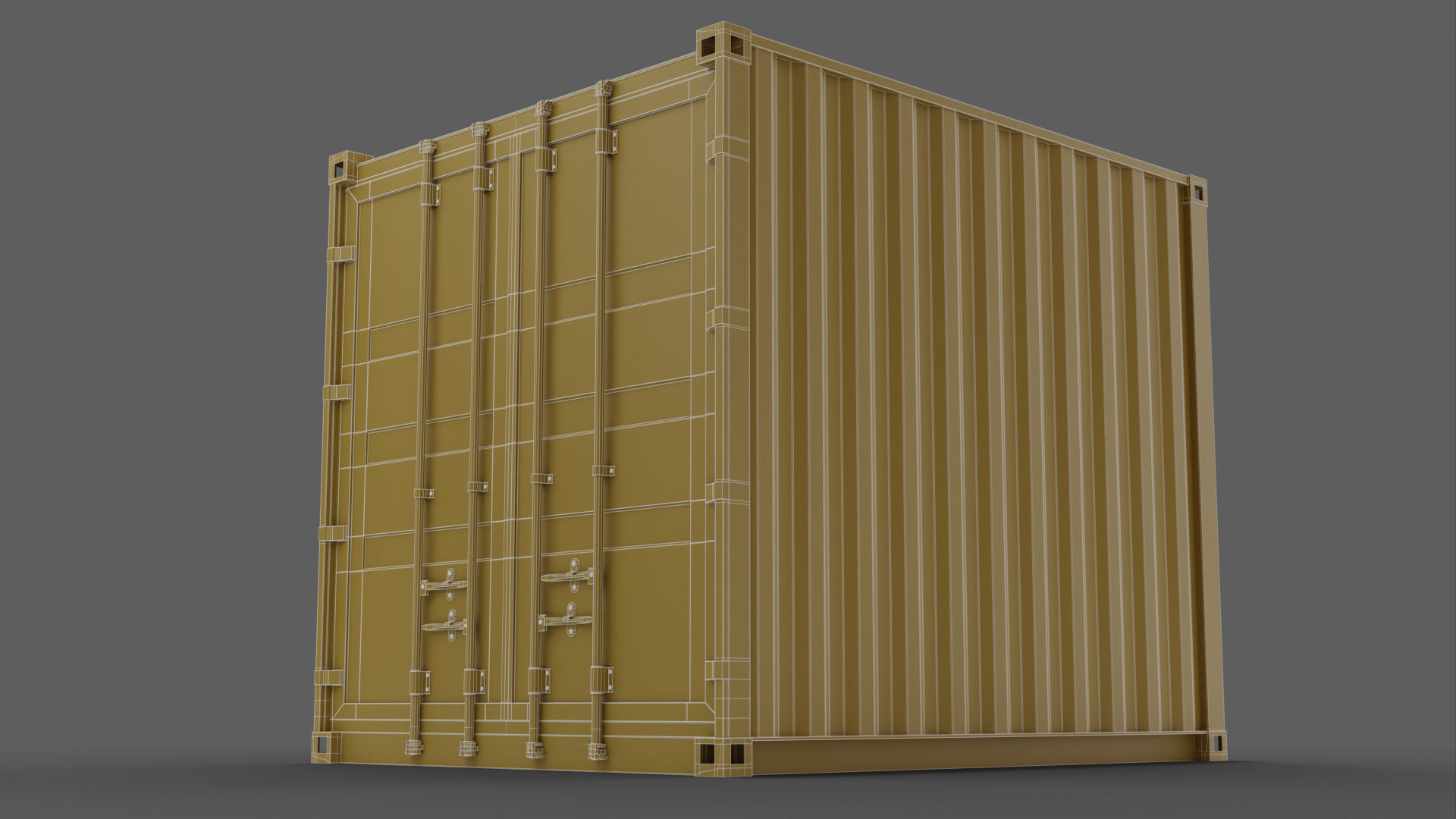 10Ft Cargo Container - Green - Rusted 3D model_12