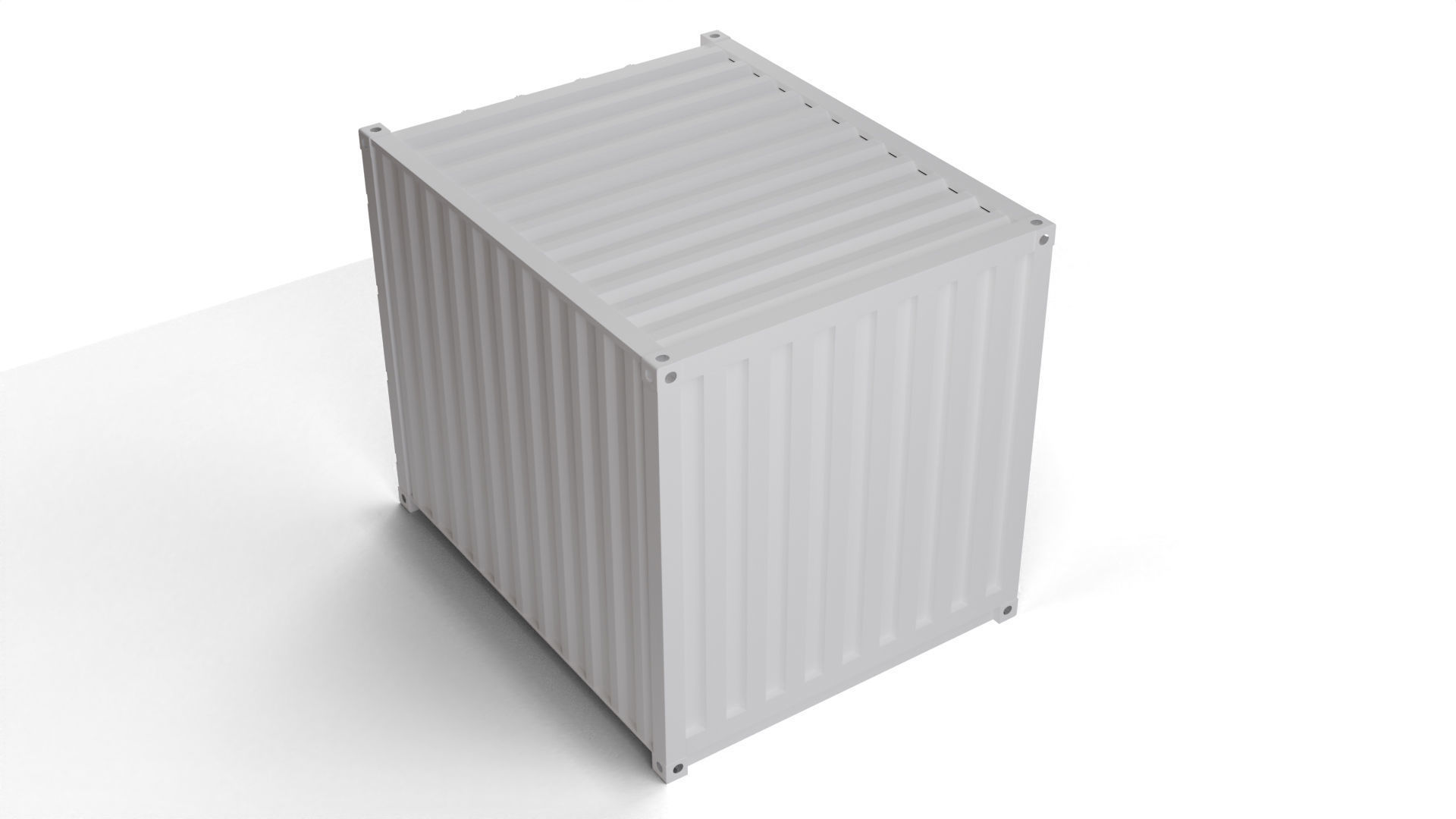 10Ft Cargo Container - Green - Rusted 3D model_9