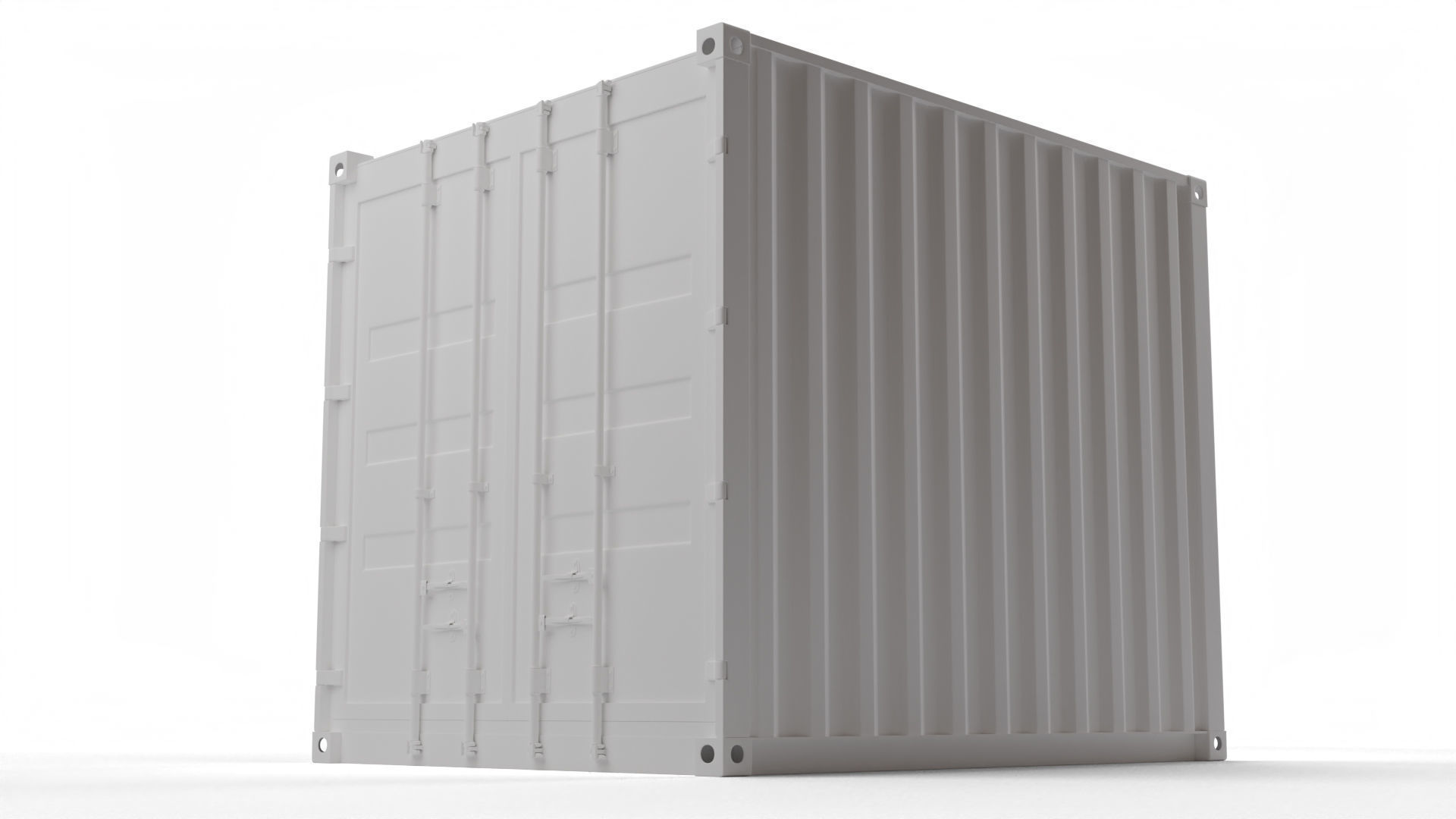 10Ft Cargo Container - Green - Rusted 3D model_7