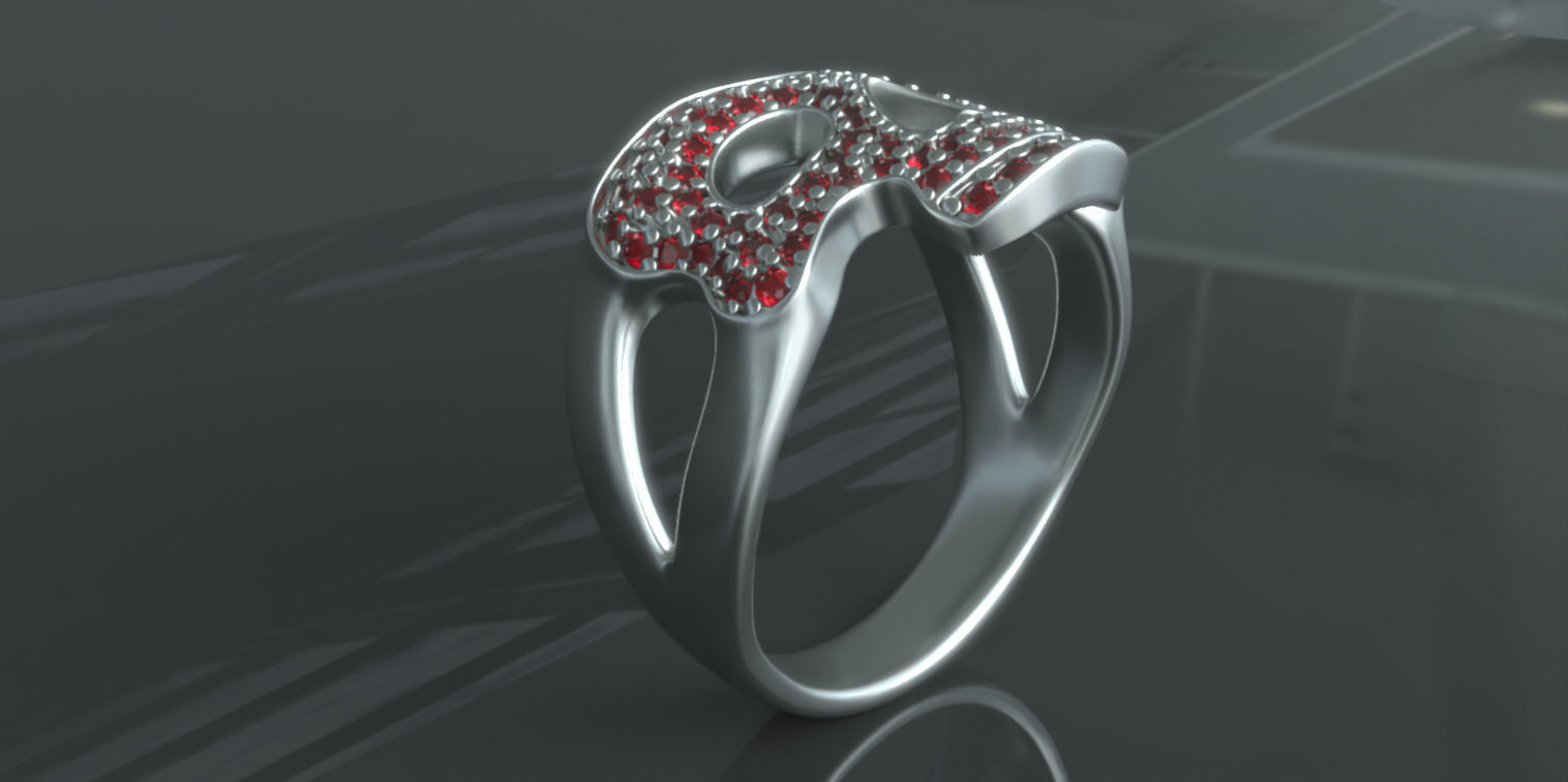 Icebox style Skull Ring v2 3D print model_4