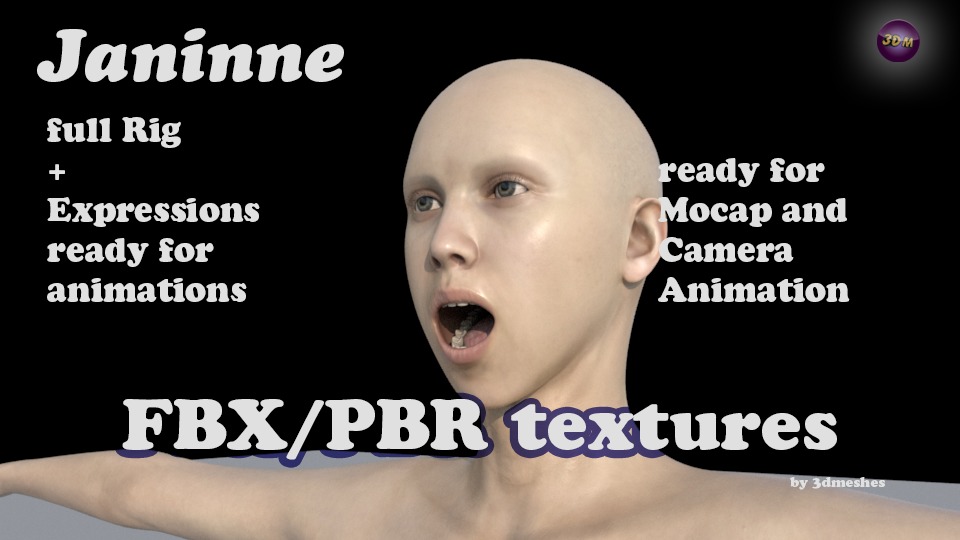 the Family JJJ - full rig - PBR lowpoly 3D Model Collection_8