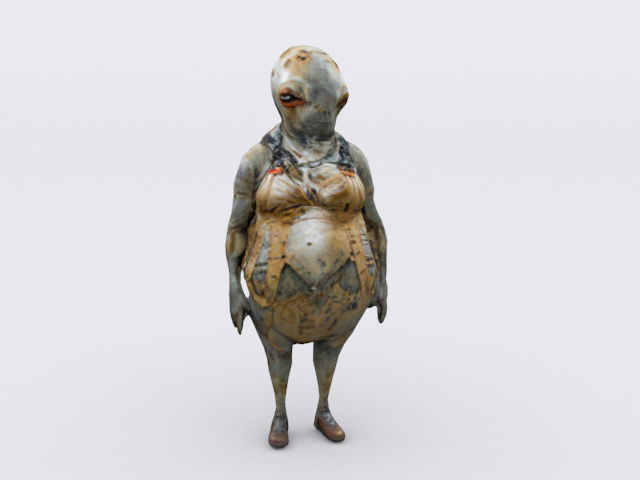 Alien explorer Low-poly 3D model_3