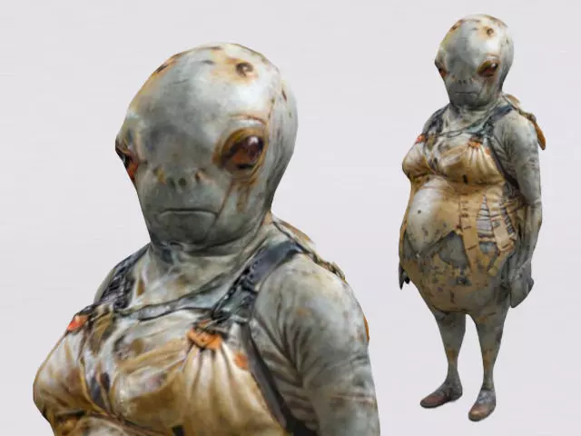 Alien explorer Low-poly 3D model_0