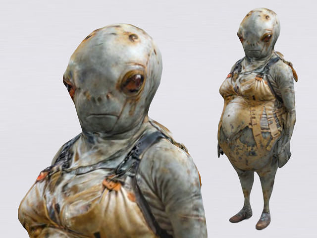 Alien explorer Low-poly 3D model