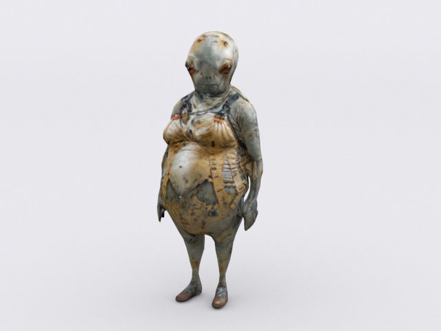 Alien explorer Low-poly 3D model_1