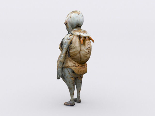 Alien explorer Low-poly 3D model_6
