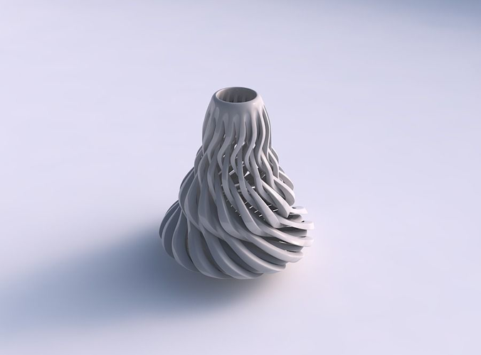 Vase taper with twisted sharp muscle structure wide middle