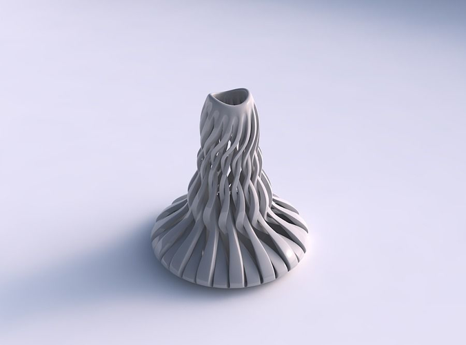 Vase taper with twisted sharp muscle structure streched top