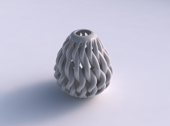 Vase taper large with twisted muscle structure squeezed