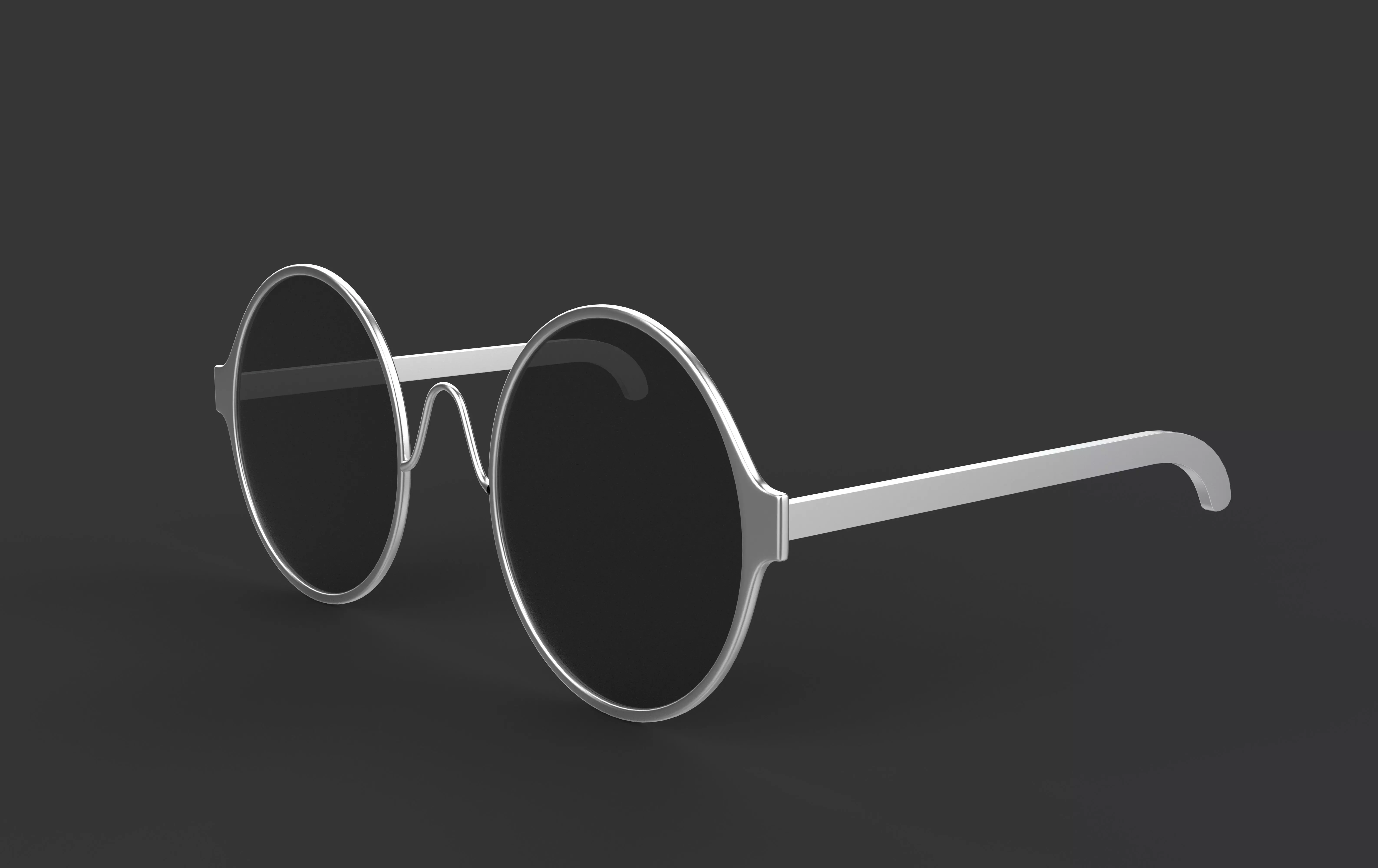 smart Round Glasses 3D model_0