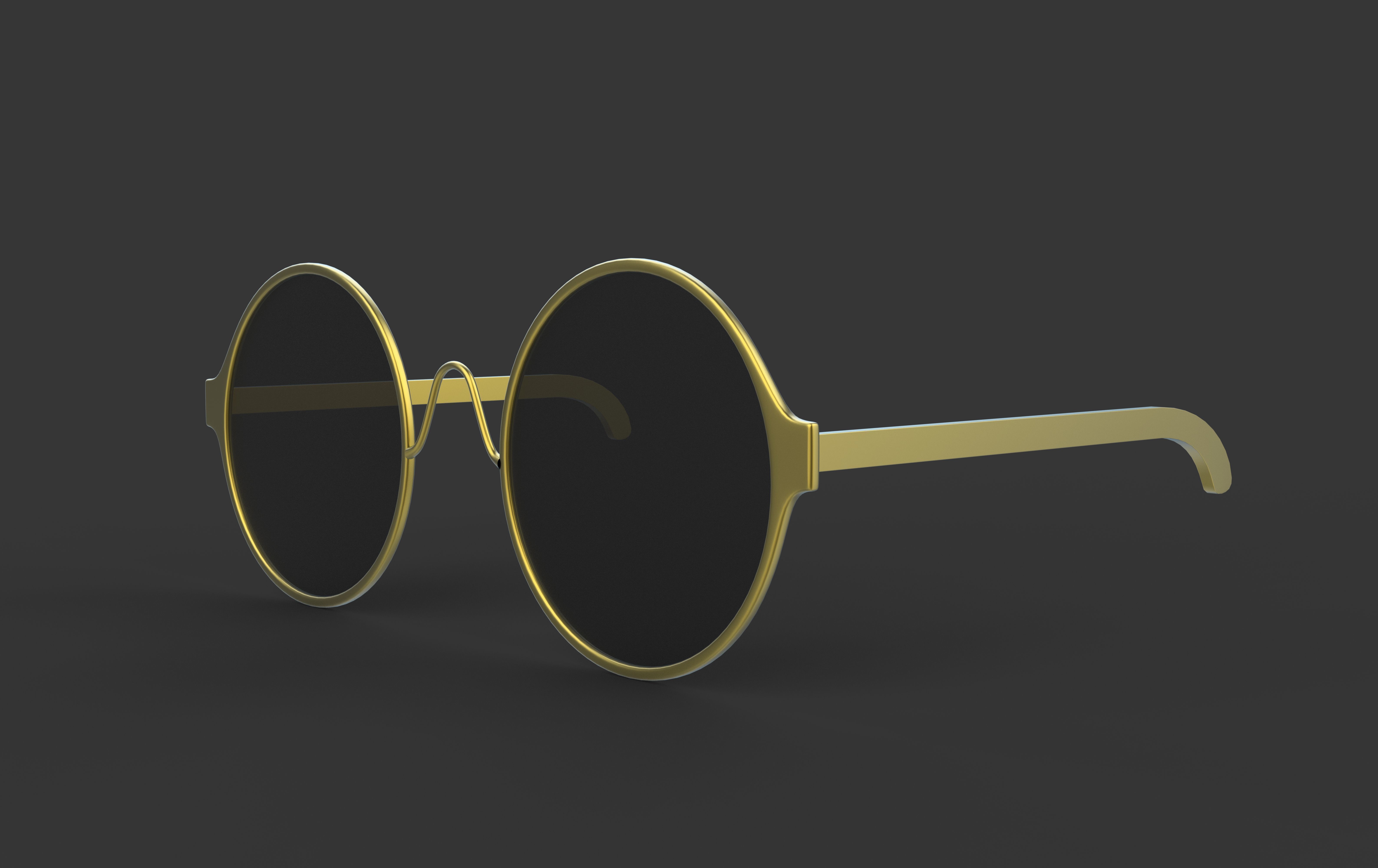 smart Round Glasses 3D model_4