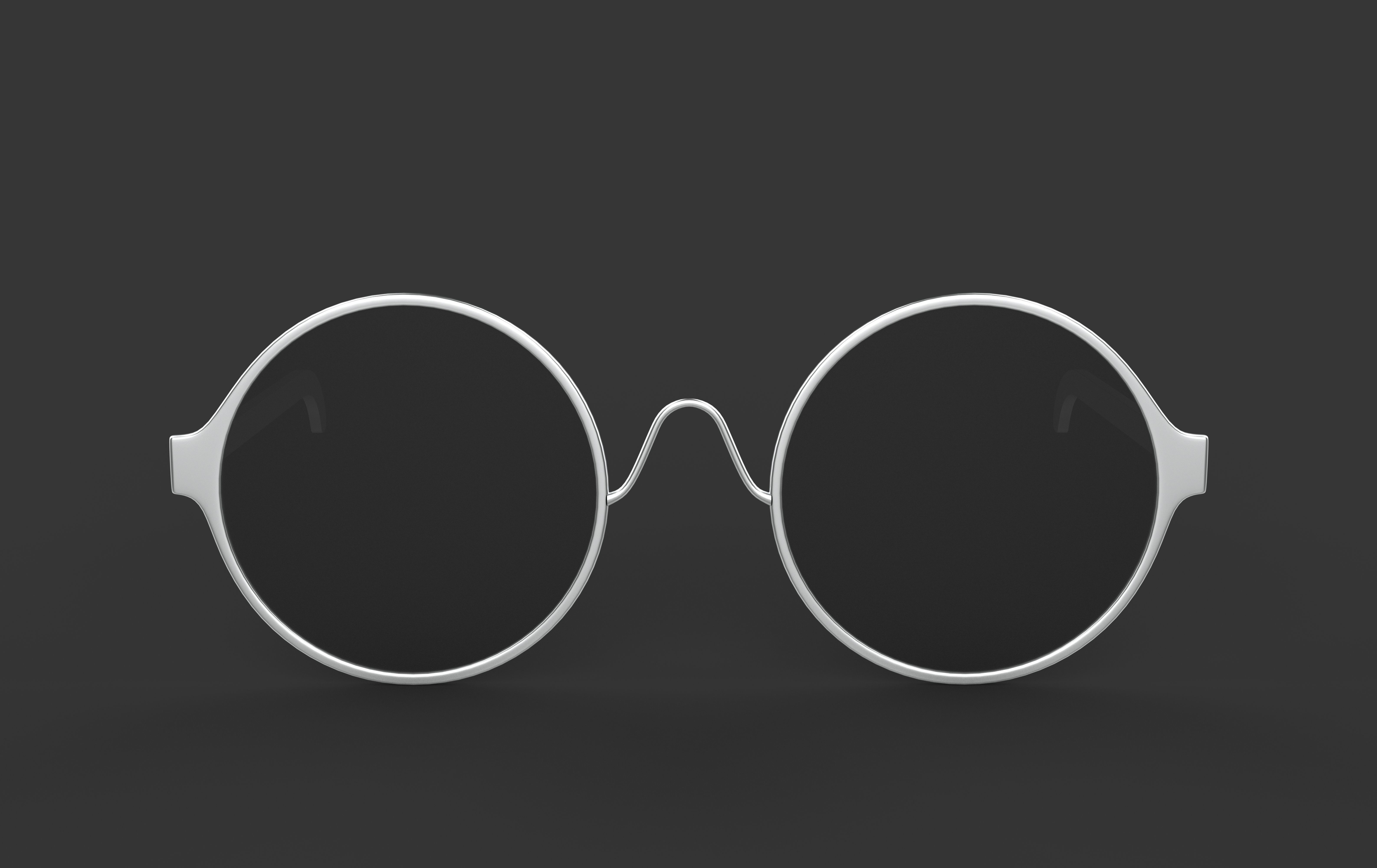 smart Round Glasses 3D model_3