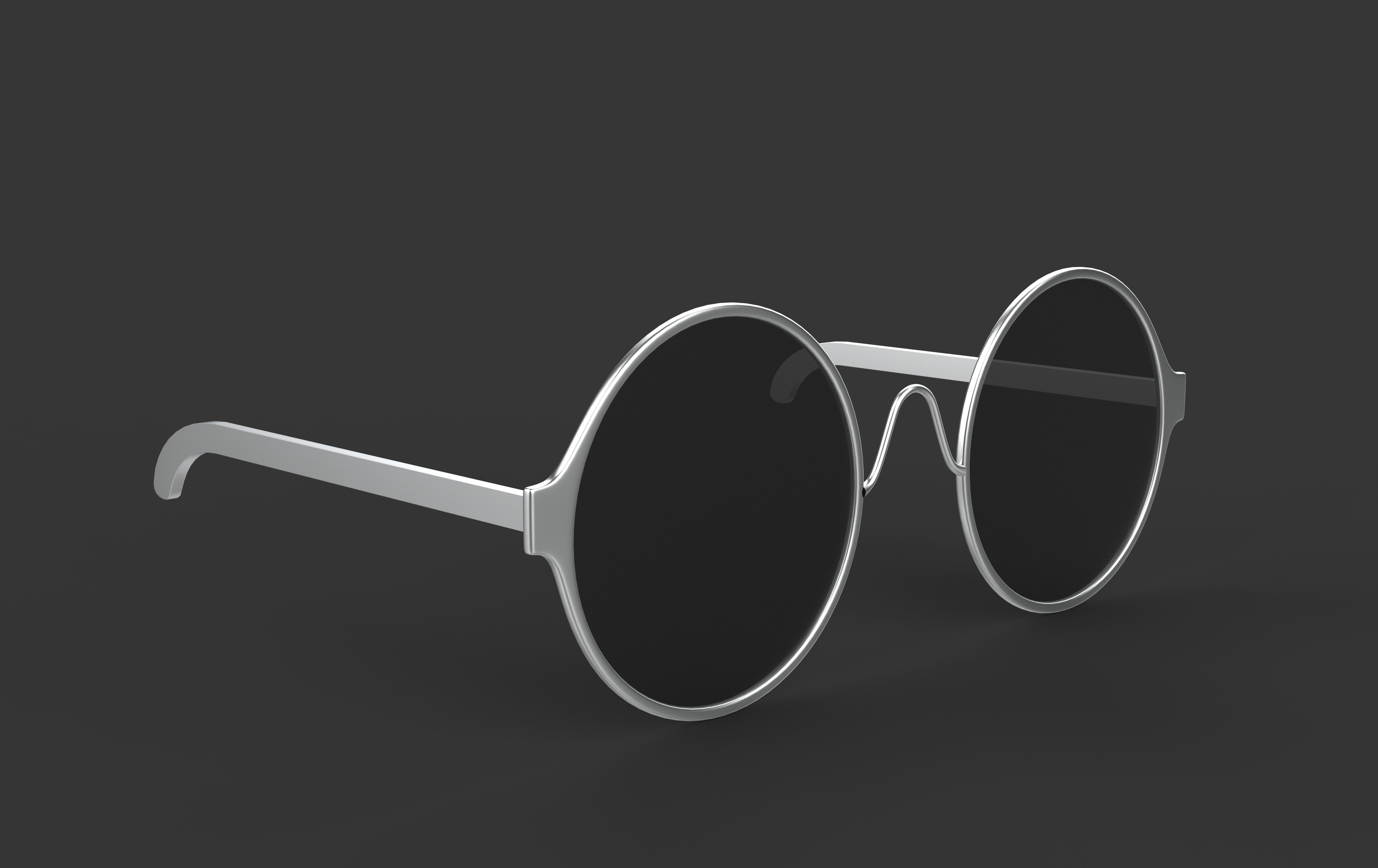 smart Round Glasses 3D model_2