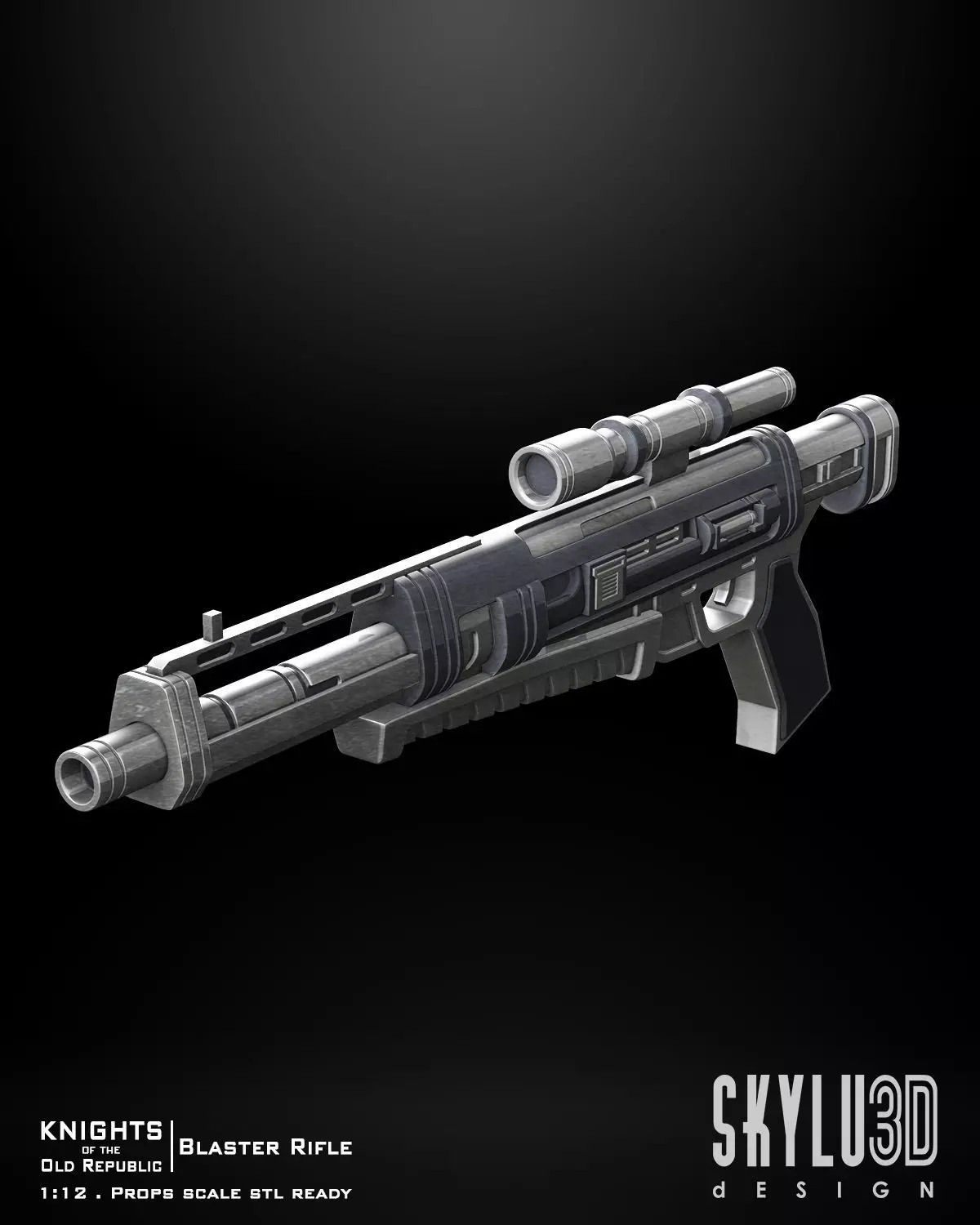 KOTOR Blaster Rifle Bundle STL Files 3D model_0