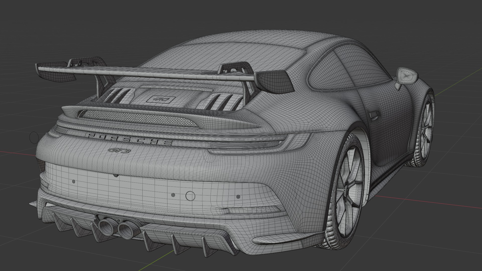 Porsche 911 GT3 2022 Rigged 3D model_13