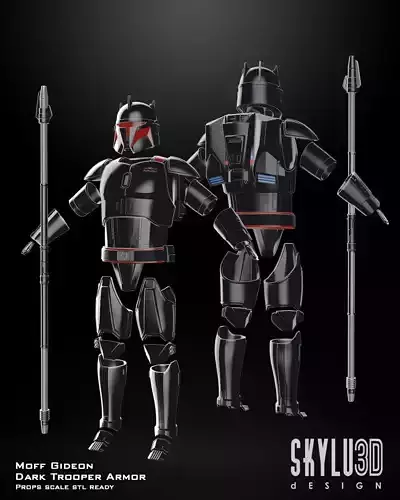Moff Gideon Dark Trooper Armor Props Scale STL Files