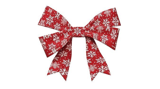 Christmas Bow Ribbon 90 Low-poly 3D model