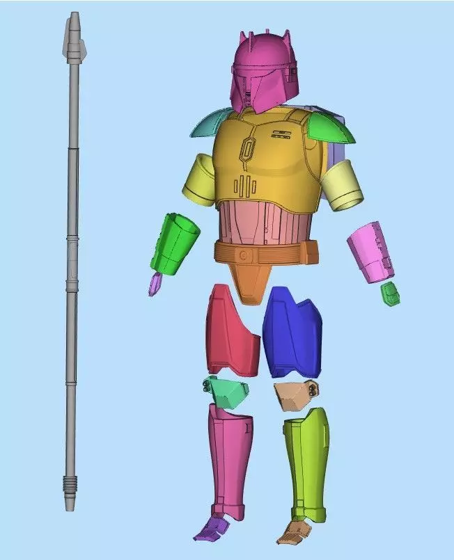 Moff Gideon Dark Trooper Armor One12 Scale Custom Files 3D print model_0