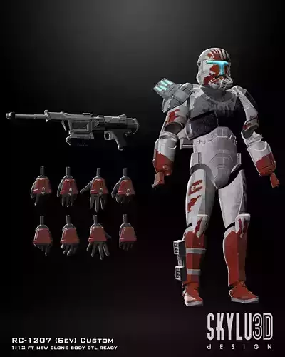 RC-1207 Clone Commando Sev One12 Scale Custom STL