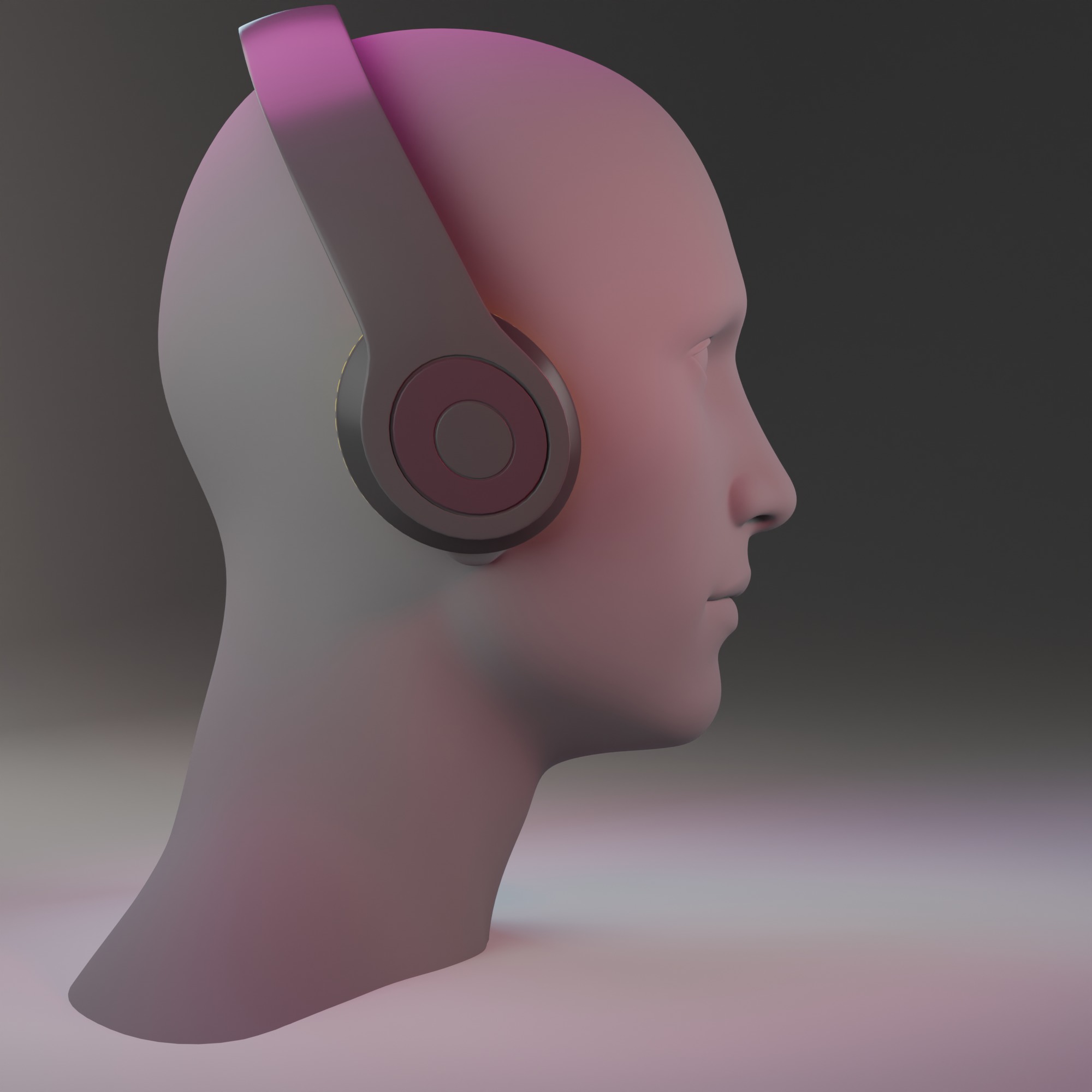 Stylish On-Ear Headphones with Vibrant Colors Low-poly 3D model_3