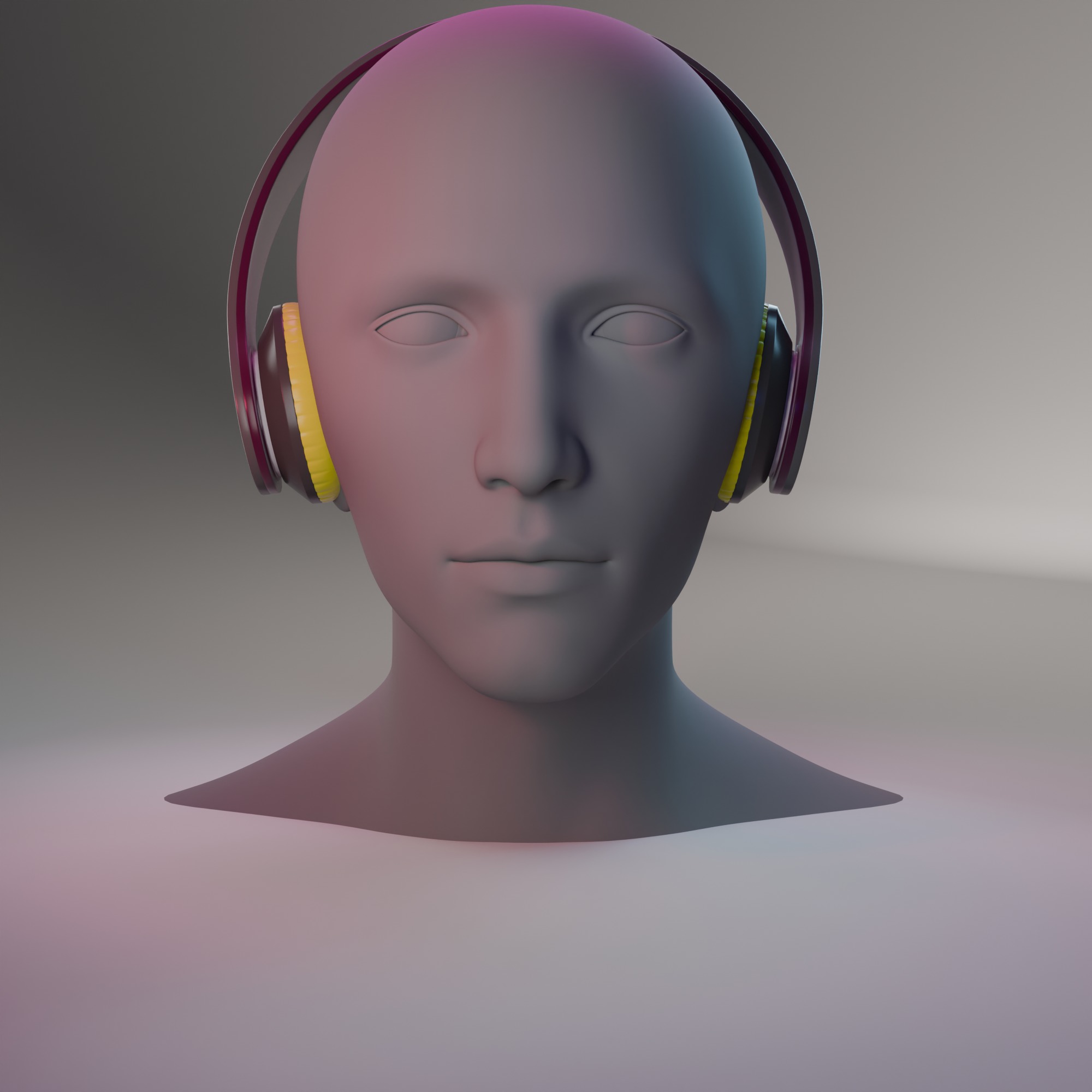 Stylish On-Ear Headphones with Vibrant Colors Low-poly 3D model_1