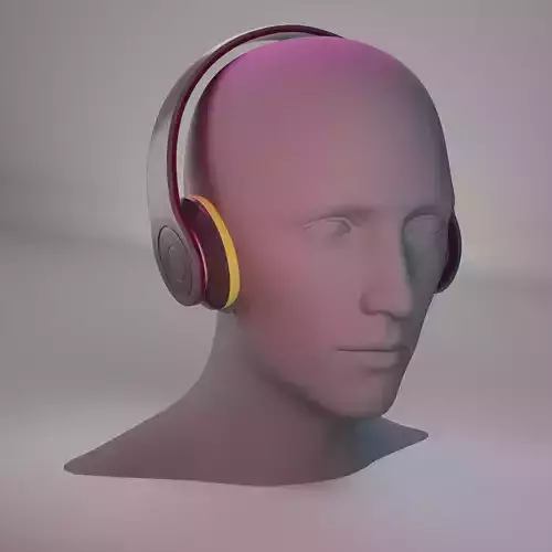 Stylish On-Ear Headphones with Vibrant Colors Low-poly 3D model