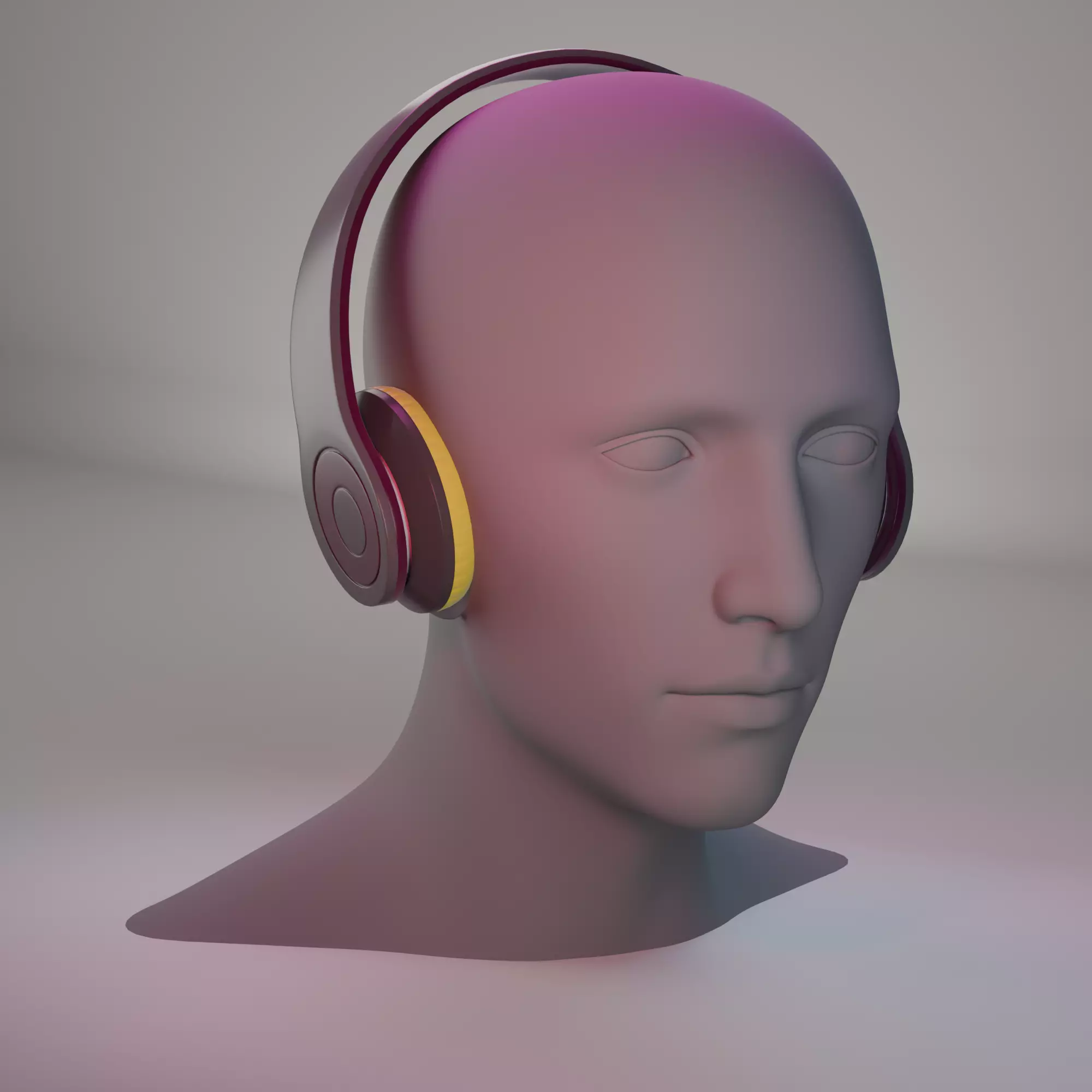 Stylish On-Ear Headphones with Vibrant Colors Low-poly 3D model_0