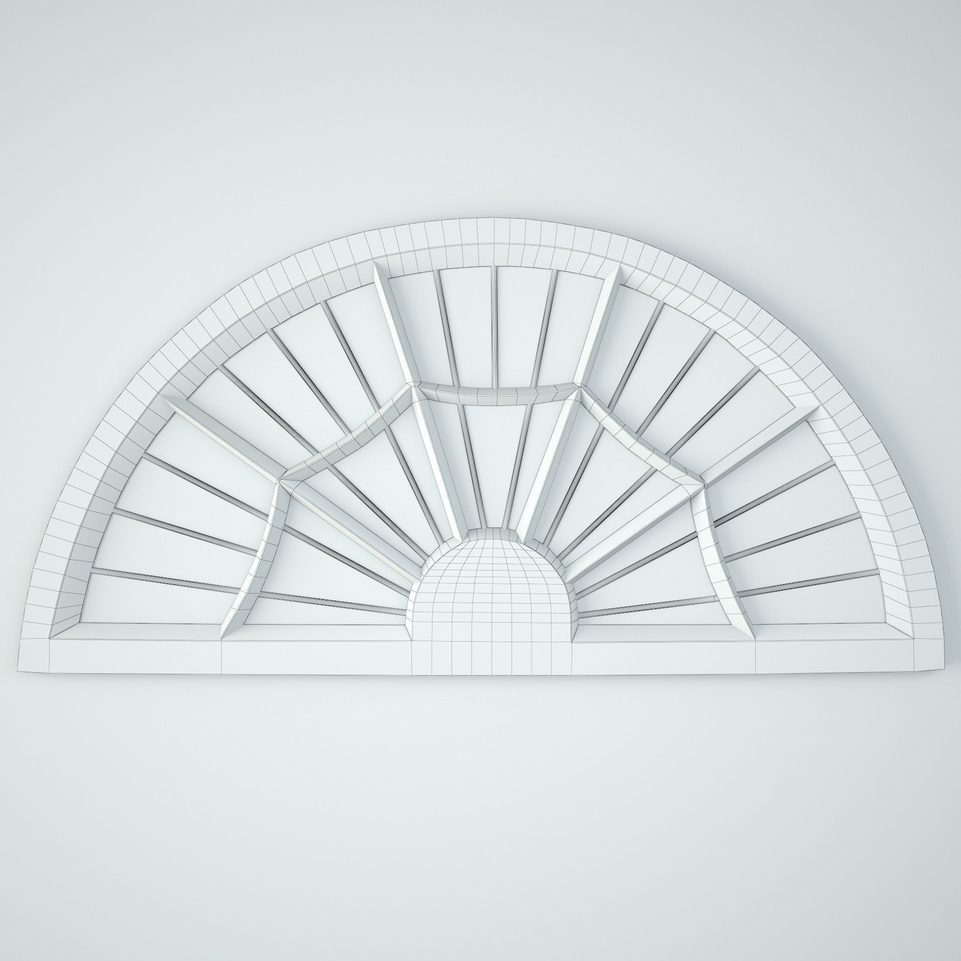 Antique Window Mirror 3D model_2