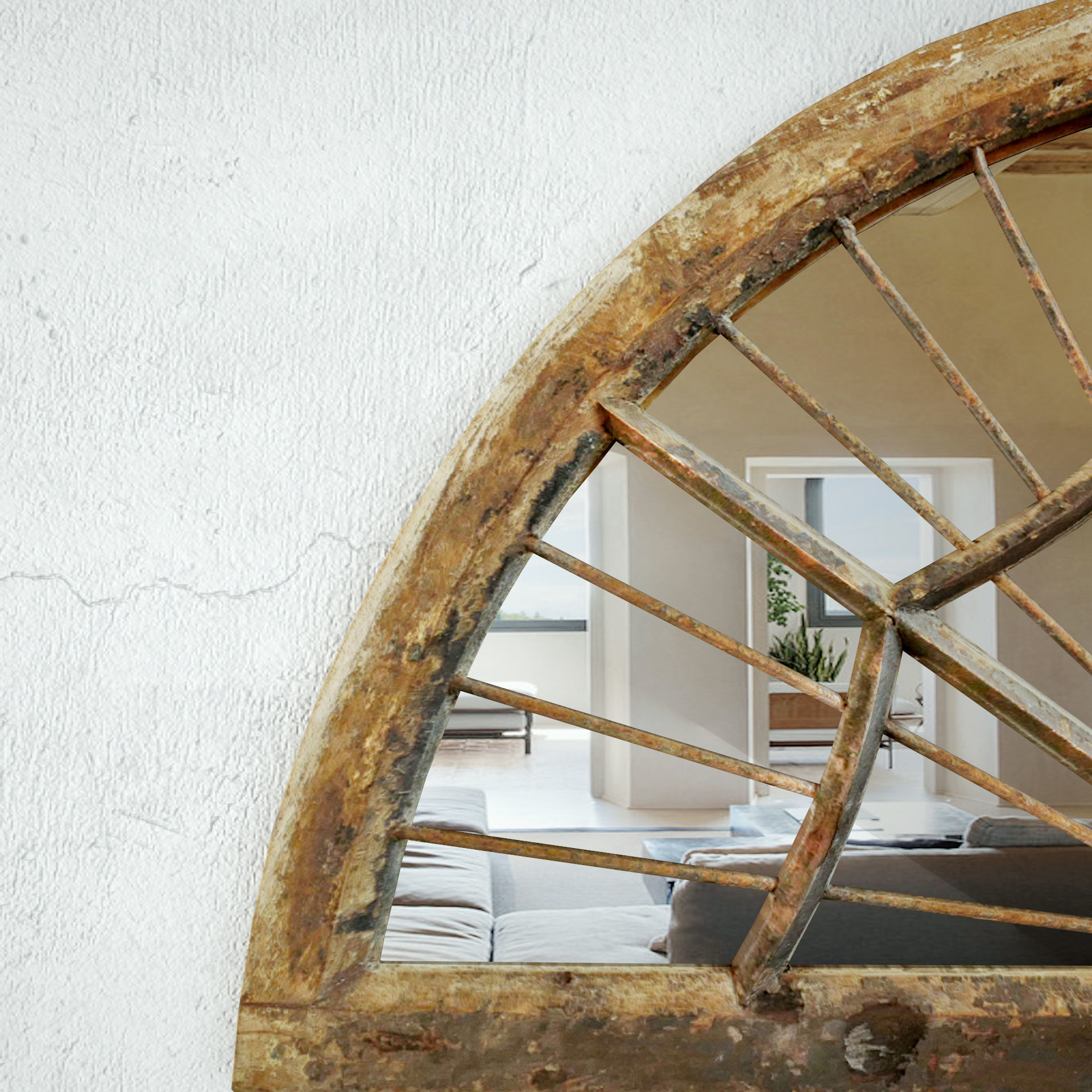 Antique Window Mirror 3D model_4