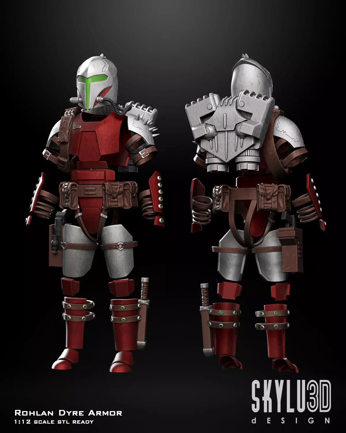 Rohlan Dyre One12 Scale Armor Custom STL 3D print model_0