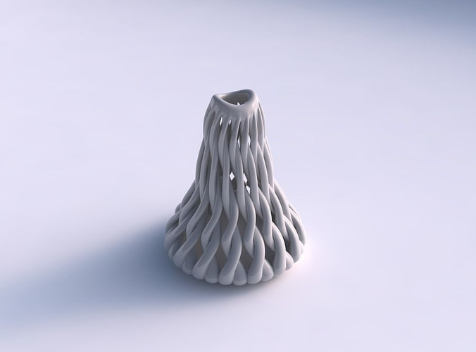Vase taper large with twisted muscle structure streched top
