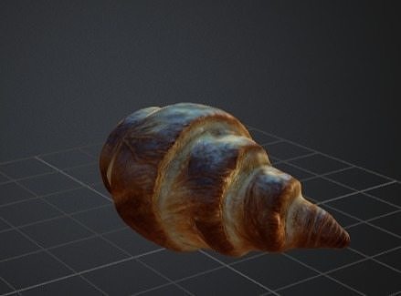3D Golden Croissant 3D model 3