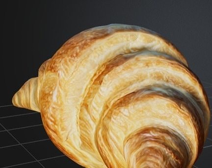 3D Golden Croissant 3D model 5
