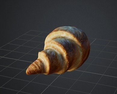 3D Golden Croissant 3D model 4