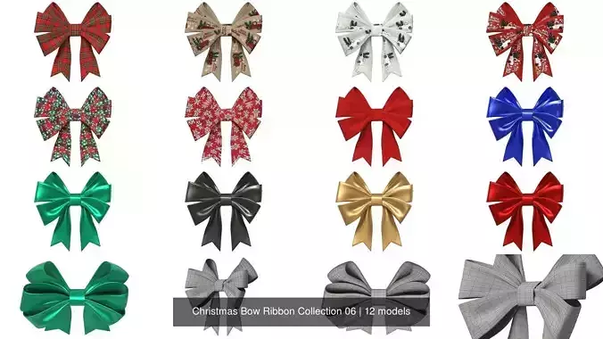 Christmas Bow Ribbon Collection 06