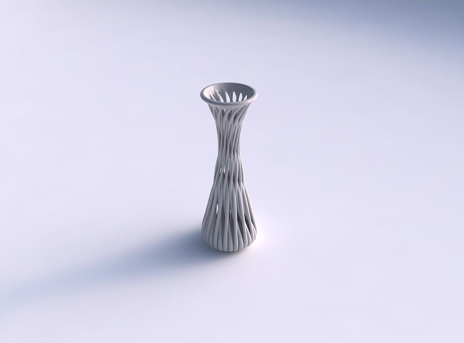 Vase taper twisted with muscle structure and extruded top widened top